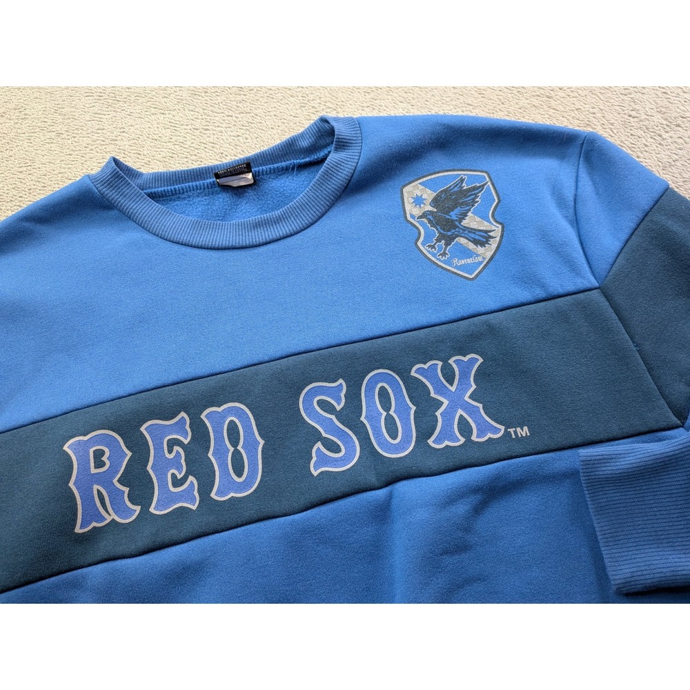 Harry Potter Ravenclaw Red Sox Blue Colorblock Crewneck Sweatshirt Mens Medium